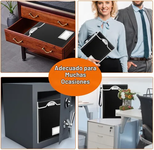 Vista 7 de BALAPERI Bolsa ignífuga para documentos, 15'x11', tamaño A4/A5/carta/legal, bolsa de dinero con cerradura de combinación, resistente al agua, negro