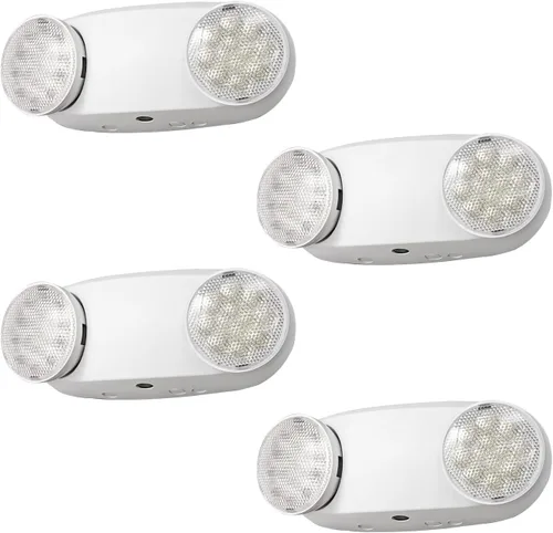 Vista 13 de TANLUX Luces de emergencia LED con batería de respaldo, luces de emergencia comerciales ajustables de dos cabezales, certificación UL, CA 120/277 V