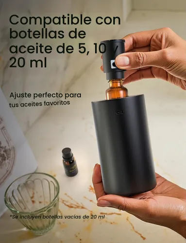 Vista 6 de Difusor de aceite esencial sin agua, difusores de aroma recargables con 3 niveles de niebla y temporizadores, difusor de aromaterapia portátil