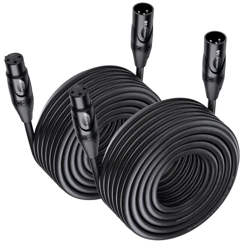 Vista 9 de Cable Matters Paquete de 2 Cables XLR a XLR Premium Cortos - 1 pie, Cable de Micrófono Macho a Hembra, Cordón de Micrófono de Cobre Libre de Oxígeno