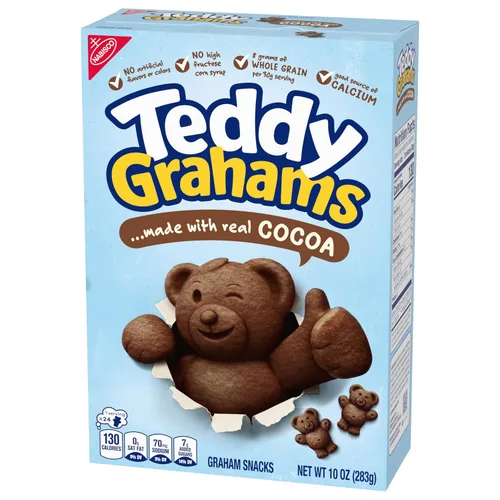 Vista 14 de Teddy Grahams Snacks Graham de chocolate, 6 cajas de 10 onzas