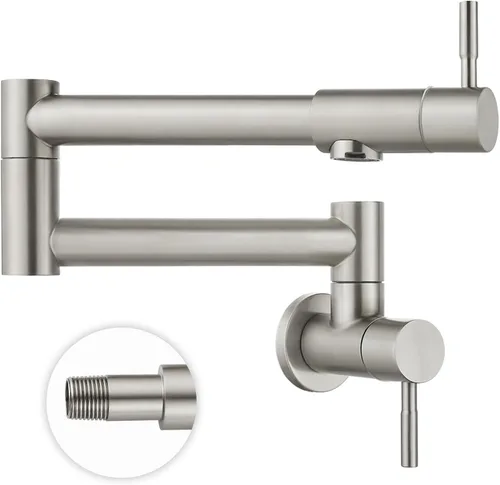 Vista 12 de Heyalan Pot Filler - Llenador de ollas de 19 pulgadas para montaje en pared, plegable, extensible, grifo de cocina/restaurante de acero inoxidable
