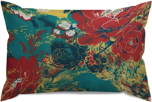 Vista 50 de ArogGeld Funda de almohada blanca con flores chinoiserie, funda de almohada para sofá, diseño floral verde y blanco, funda de almohada de lino A-12