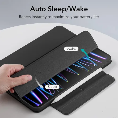 Vista 8 de ESR Funda para iPad Pro de 11 pulgadas (2022/2021/2020/2018, 4ª/3ª/2ª/1ª generación) con soporte para lápiz, cubierta magnética extraíble, soporte