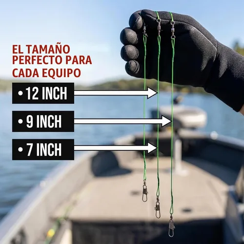 Vista 9 de Líderes de pesca con giros - Carpa - Lucio - Bagre - Muskie - Walleye - Bass - Caballa - Pargo
