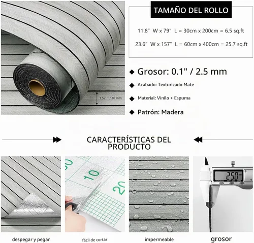 Vista 8 de LaCheery Paneles de pared de listones de madera de espiga para paredes de dormitorio, paneles de pared de madera acanalada para despegar y pegar
