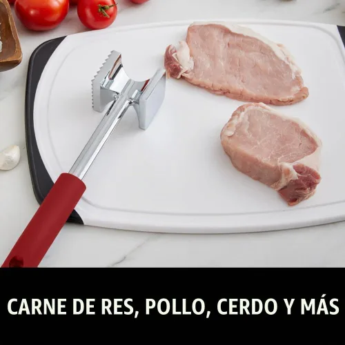 Vista 9 de GORILLA GRIP Mazo ablandador de carne de doble cara patentado sin BPA, rojo