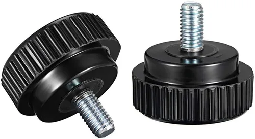 Vista 3 de uxcell Perillas de sujeción moleteadas con rosca métrica macho M8 x 0.591 in, agarre de tornillo de pulgar tipo roscado de plástico, perno de mano
