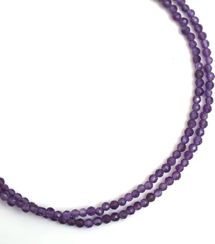 Vista 4 de Gempires - Collar natural, cuentas facetadas, cristales curativos de energía, cadena chapada en plata, regalo para ella, joyería de piedras