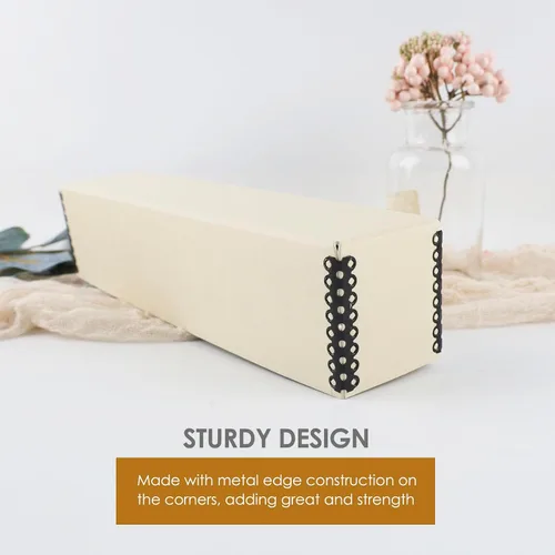 Vista 4 de Golden State Art, Archival Slide Storage Case, 2.5"x2.125"x11" - Bronceado Acid-Free File Box, Metal Edge Corner, Holds Up to 140 Films, Ideal for