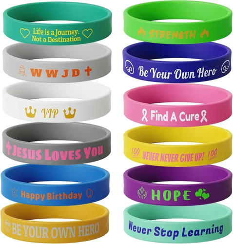 Vista 7 de 10-2000 piezas de pulseras de goma personalizadas con texto - Pulseras de silicona personalizadas a granel para conciencia, eventos, apoyo, regalos