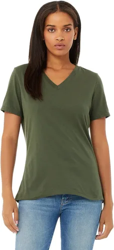 Vista 14 de Camiseta cuello en V relajada de BELLA + CANVAS Asfalto