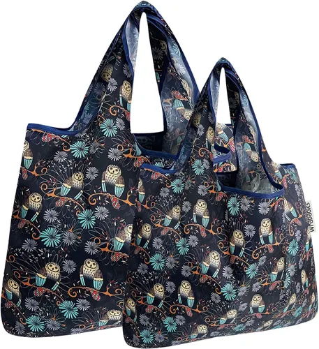 Vista 20 de allydrew Large Foldable Tote Nylon Reusable Grocery Bags