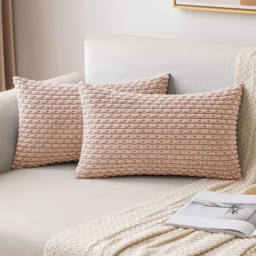 Vista 68 de MIULEE - Juego de 2 fundas decorativas cuadradas para cojines, de pana suave y con estilo campestre bohemio a rayas para decorar hogar, sofá, cama