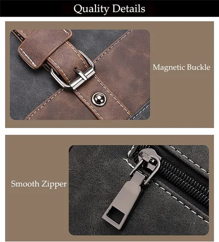 Vista 4 de NZ SIXVONA Bolso de mensajero para hombre, bolso vintage de piel sintética para hombre, resistente al agua, maletines para iPad, bolso cruzado