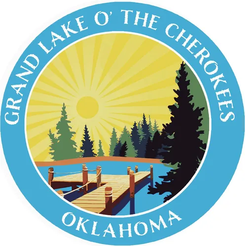 Vista 9 de Lake Dock - Grand Lake O' The Cherokees - Oklahoma - Adhesivo adhesivo para ventana de coche y camión de 3.5 pulgadas