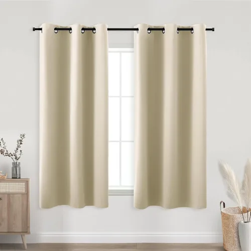 Vista 157 de KOUFALL Cortinas de Baño Aqua para Ventana, Juego de 2 Paneles Decoración Costera Cortinas Cortas Opacas para Ventana Pequeña de Cocina Puerta