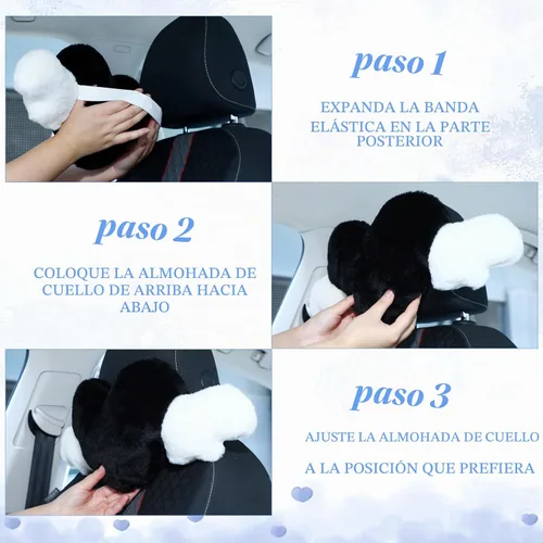 Vista 5 de Macarrie 2 Piezas Almohadas de Felpa en Forma de Corazón con Alas de Ángel Reposacabezas de Coche Almohada Suave y Cómoda para Asiento de Coche