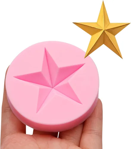 Vista 7 de Molde de silicona con forma de estrella, 3 paquetes de moldes de fondant de estrellas para decoración de tartas, cupcakes, arcilla de chocolate