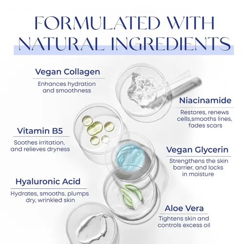 Vista 4 de Skin 2.0 Suero Facial de Ácido Hialurónico y Colágeno - Probado por Dermatólogos, Reafirmante, Hidratante - Antienvejecimiento, Belleza Limpia