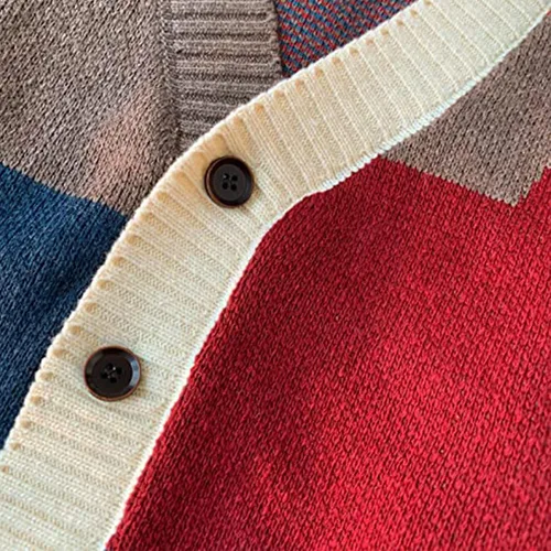 Vista 8 de GURUNVANI Suéter tipo cárdigan para hombre, suéteres de manga larga con botones