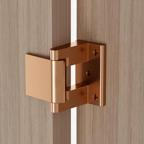 Vista 2 de HARDWOOD HWPDL01-US11 Cerradura de seguridad para puerta, cobre satinado, aleación de zinc, refuerzo de puerta de privacidad, 1 paquete