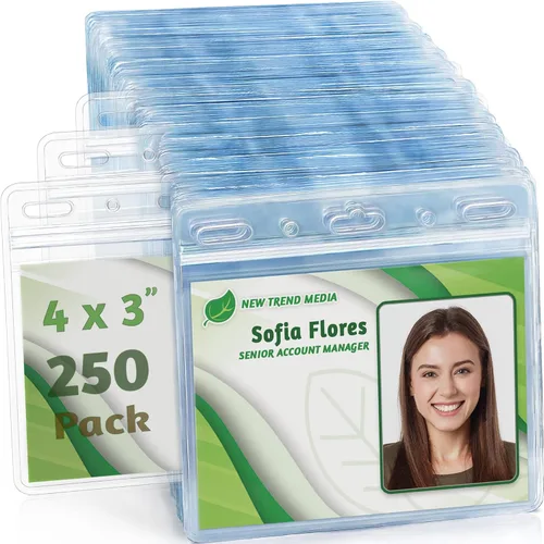 Vista 8 de EcoEarth - Soporte para tarjetas de identificación con borde suave - Nivel premium sellable de 3 x 4 pulgadas, paquete de 100 - Protector vertical