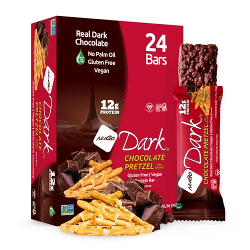 Vista 22 de NuGo Dark, caja variada de muestra, barra de proteínas veganas de 0.47-0.31 onzas, sin gluten, 12 CT