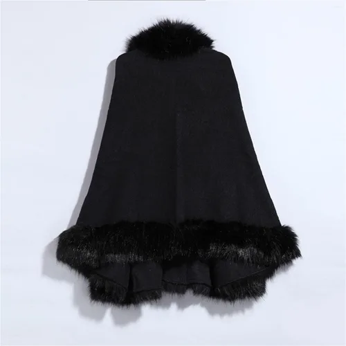 Vista 2 de Kelaixiang Faux Fox Fur Shawls Jackets Bridal Cape Coats Wraps Winter Scarves