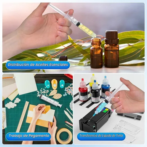 Vista 5 de Jeringa Luer Lock de 1 ml para Líquidos, Jeringa con Tapa, Paquete de 30 Unidades Envueltas Individualmente Marcas claras y funcionamiento suave