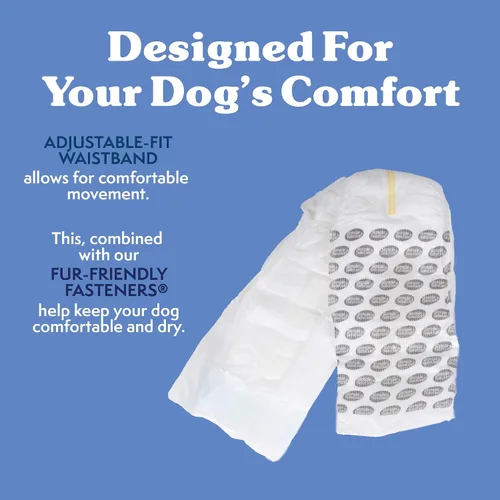 Vista 7 de Simple Solution Pañales Desechables Envolventes para Perros Machos, True Fit, Absorbentes, A Prueba de Fugas con Indicador de Humedad, Pañal