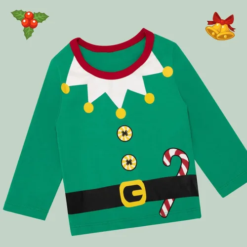 Vista 4 de Kewlent Conjunto de ropa de duende para bebé y niña, disfraz de manga larga