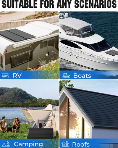Vista 9 de Panel Solar de 18BB 100 Vatios, Panel Solar N-Type de 12V 100W, Módulos PV Monocristalinos de Alta Eficiencia del 25% para RV, Marino, Techo