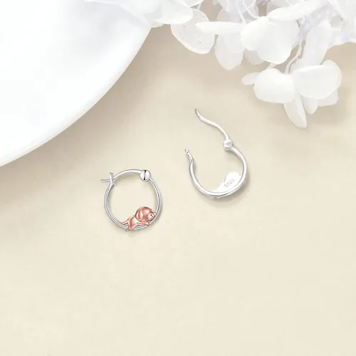 Vista 60 de VONALA Bonitos aretes de aro de plata de ley 925, regalos de cumpleaños para mujer