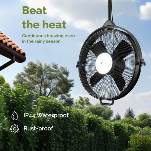 Vista 3 de Orison Ventilador de techo impermeable para exteriores de 24.8 pulgadas, 6 velocidades, cable enchufable, ventilador de garaje con control remoto