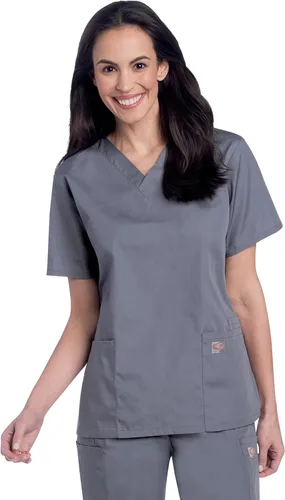 Vista 6 de ScrubZone - Parte superior de ambo con manga corta y cuello en V para mujer