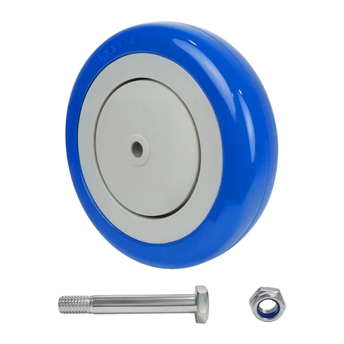 Vista 17 de Kit de Reemplazo de Rueda de Carrito de Compras de 5", Juego de 4 Ruedas Giratorias de Poliuretano, Ruedas con Eje de 3/8" de Diámetro