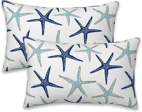 Vista 25 de Fundas de almohada Naqiuli azules florales de 16x16 pulgadas, juego de 2 fundas de almohada decorativas, fundas de cojín para dormitorio, sala