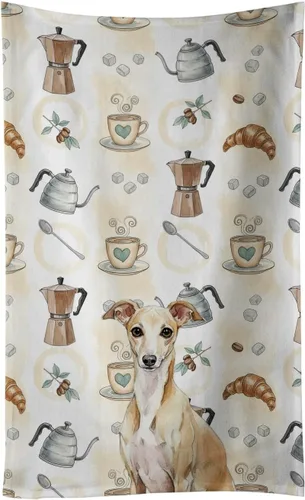 Vista 335 de Caroline's Treasures Afghan Hound - Toalla de cocina para barra de café, terciopelo frontal y lazo de algodón, lavable a máquina Sabueso afgano