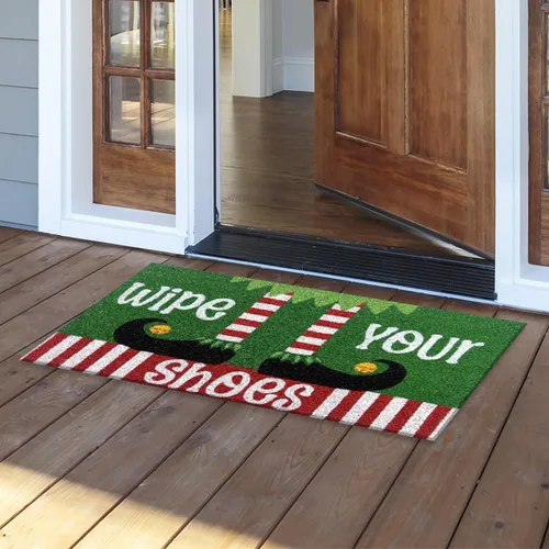 Vista 2 de Briarwood Lane Wipe Your Elf Shoes Coir Felpudo 18 x 30