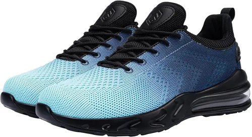 Vista 6 de LARNMERN - Zapatos de trabajo antideslizantes para hombre, impermeables, resistentes al agua, diseño deportivo sin cordones, para caminar ideales