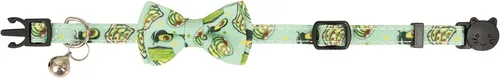 Vista 3 de Collar de gato Campana pajarita de seguridad para gatito, flor separable, Kimino Sakura, pastel, patrón de dibujos animados, gatito, niño, niña
