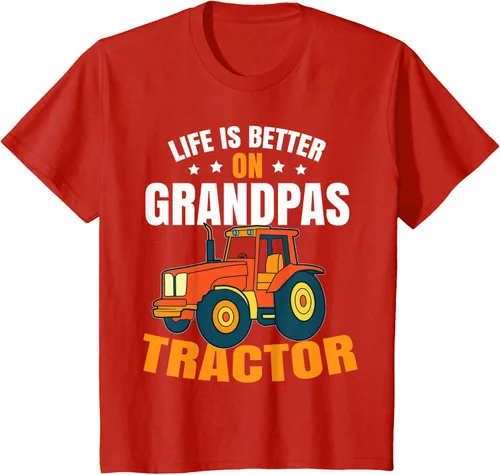 Vista 52 de Life Is Better On Grandpas Tractor Kids Farm Tractor Boy Camiseta, Negro