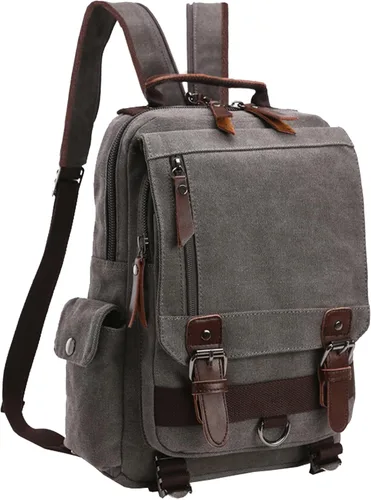 Vista 23 de Mygreen bolsa cruzada de lona, mochila de viaje Verde militar