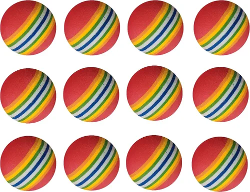 Vista 4 de Bolas suaves coloridas del juego del arco iris de la espuma para los juguetes del perro y del gato del animal doméstico (12)