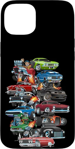 Vista 8 de Funda para iPhone 13 Hotrods, autos clásicos, coches musculosos y carros de carreras