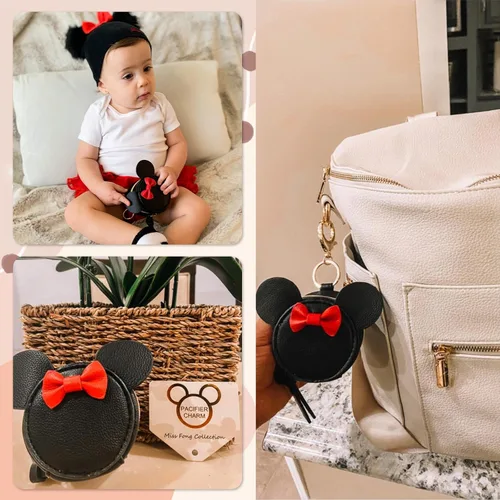Vista 3 de miss fong Funda para chupete con clip, funda para bolsa para chupete, cápsula con cierre para fijar a los cochecitos y bolsas de pañales, capacidad