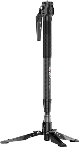 Vista 9 de COMAN Monopod de fibra de carbono M1 de 62.8 pulgadas para cámara, monopie de elevación con un solo clic con pies, compacto para viajes, carga
