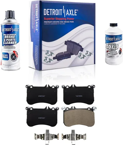 Vista 91 de Detroit Axle - Pastillas de freno para Ford F-150 99-03, 02 Lincoln Blackwood, Pastillas de freno de cerámica delanteras y traseras con repuesto