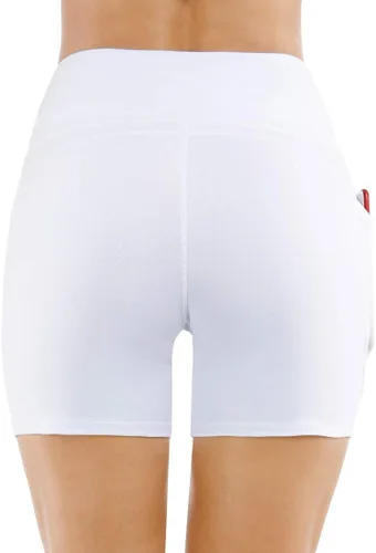 Vista 5 de THE GYM PEOPLE - Pantalones cortos de yoga para mujer, con cintura alta, control de abdomen y bolsillos profundos, para gimnasia, entrenamiento
